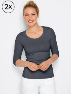 7days 3/4-Ar-hirt EBRO td. 2er-Pack-Damen Multipacks|Langarmshirts