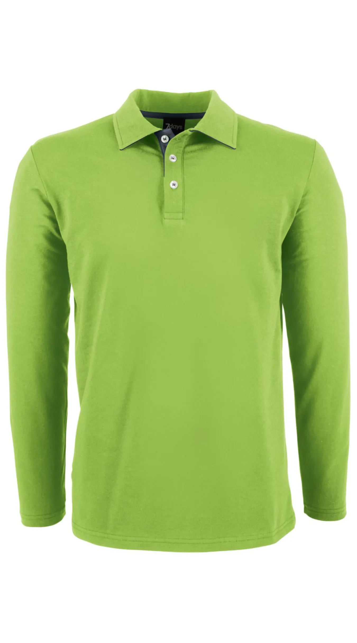 7days Langarmpoloshirt aus Single Jersey-Herren Langarmshirts