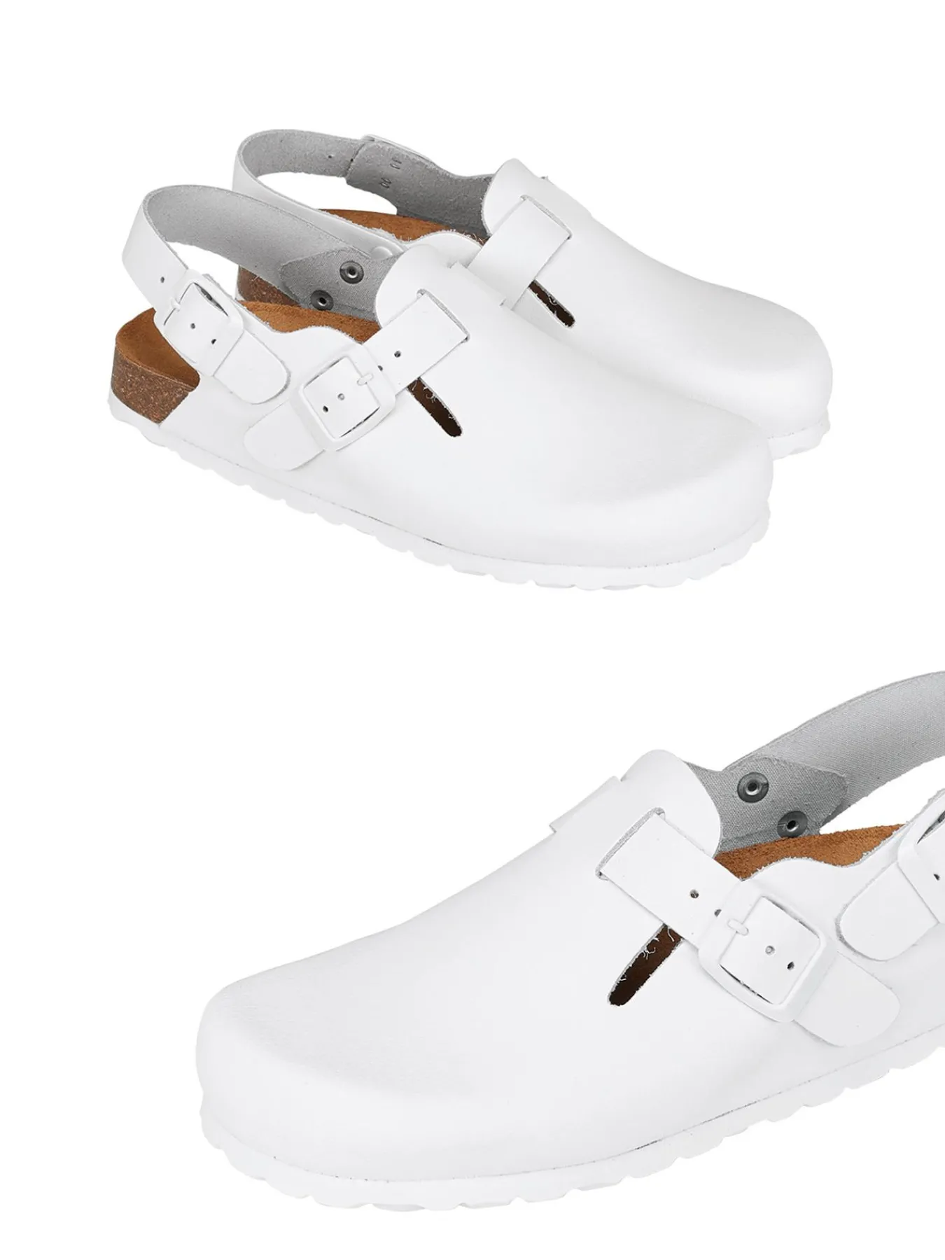 7days Leder-Clog mit Fersenriemen-Damen Clogs|Clogs