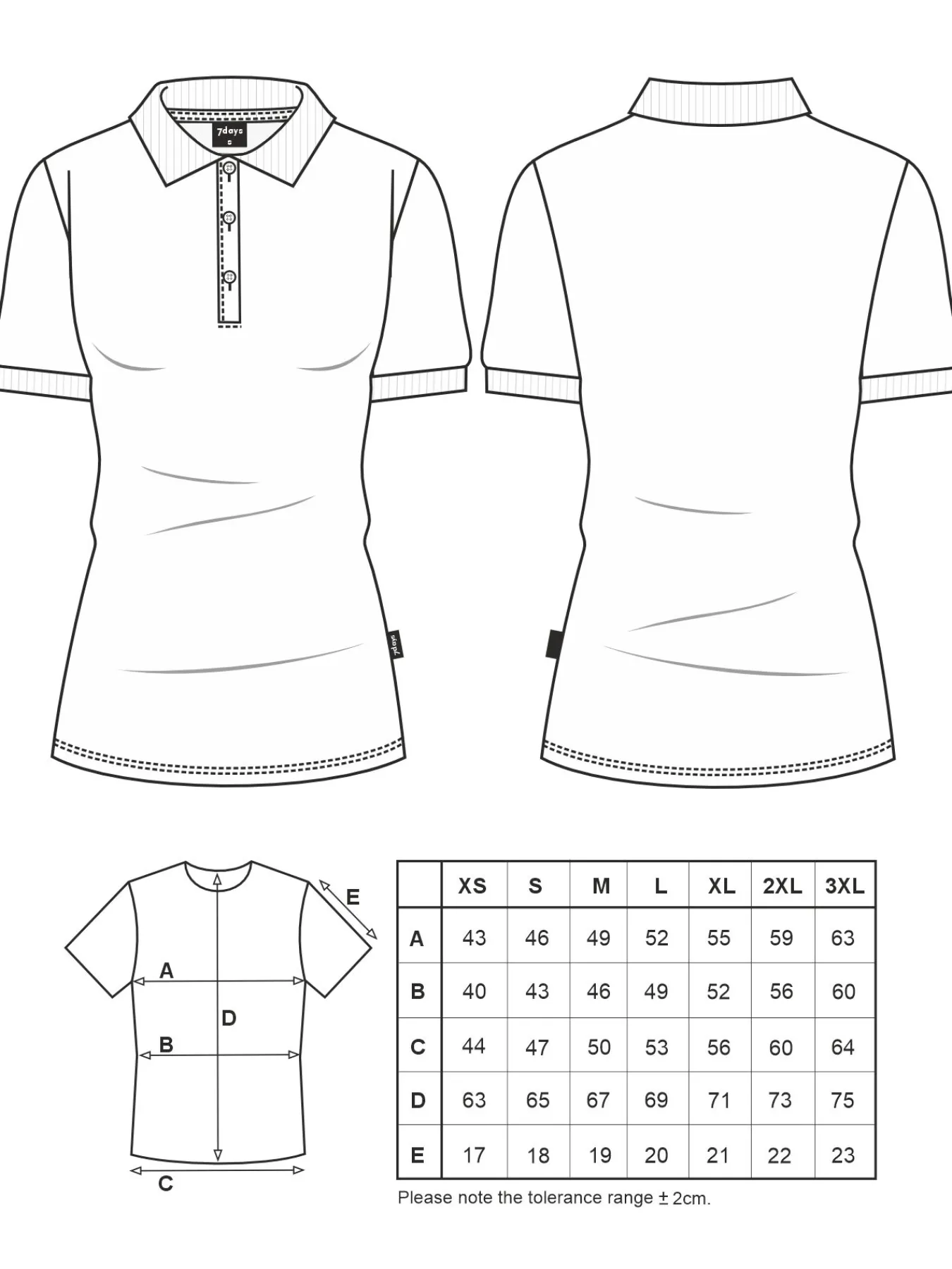 7days Poohirt ARNIA, Piqué - Knopfeite it Kontrat-Damen Poloshirts