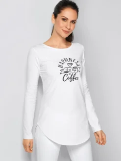 7days hirt it Coffee-Print-Damen Langarmshirts